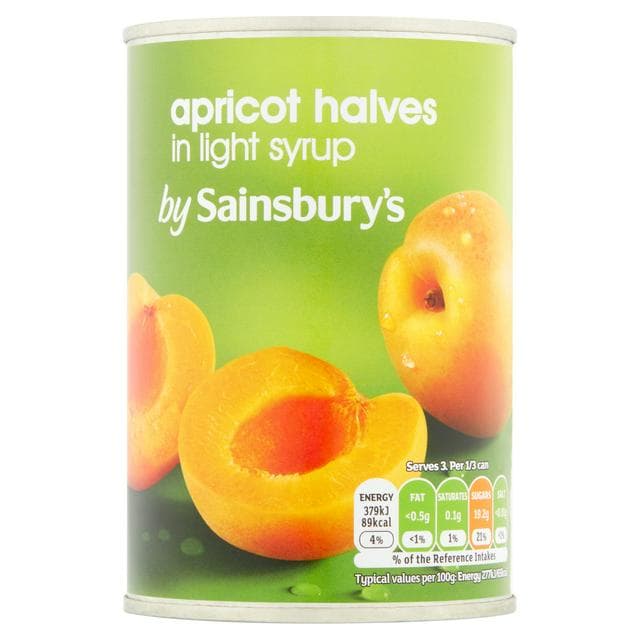 Sainsbury's Apricot Halves In Light Syrup 411g - gallery image 1
