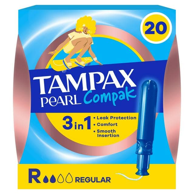 Tampax Compak Pearl 20 x Regular Tampons with Applicator - gallery image 1