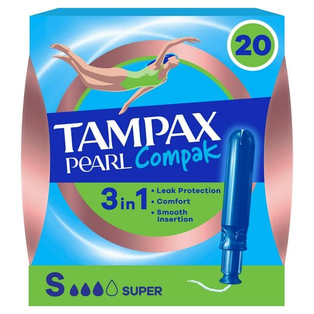 Tampax Compak Pearl 20 x Super Tampons with Applicator - gallery image 1