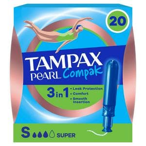 Tampax Compak Pearl 20 x Super Tampons with Applicator
