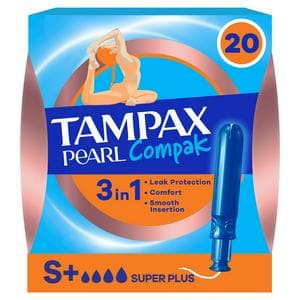 Tampax Compak Pearl 20 x Super Plus Tampons with Applicator