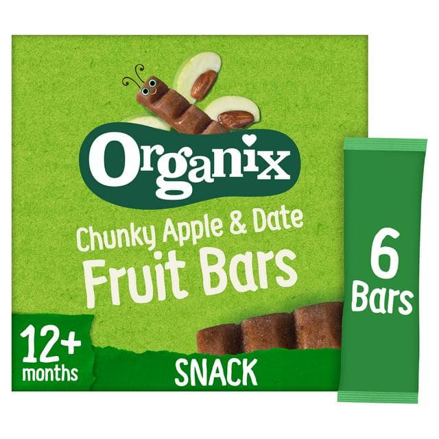 Organix Apple & Date Fruit Bars Toddler Snacks Multipack 12 months+ 6x17g - gallery image 1