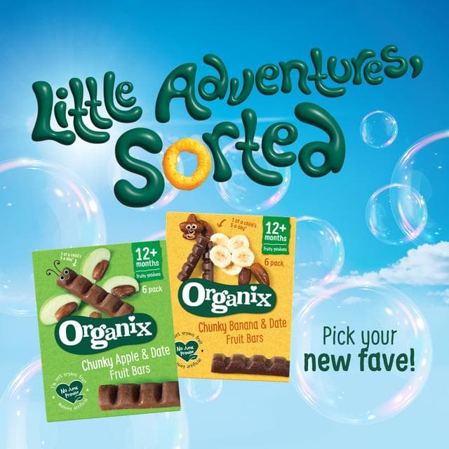 Organix Banana & Date Fruit Bars Toddler Snacks Multipack 12 months+ 6x17g - gallery image 3