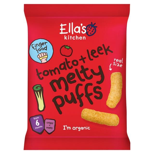 Ella's Kitchen Organic Tomato & Leek Melty Puffs Baby Snack 6+ Months 20g - gallery image 1