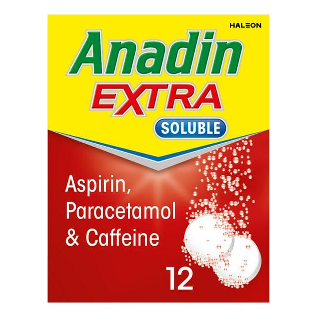 Anadin Extra Soluble Aspirin Paracetamol & Caffeine Tablets x12 - gallery image 1
