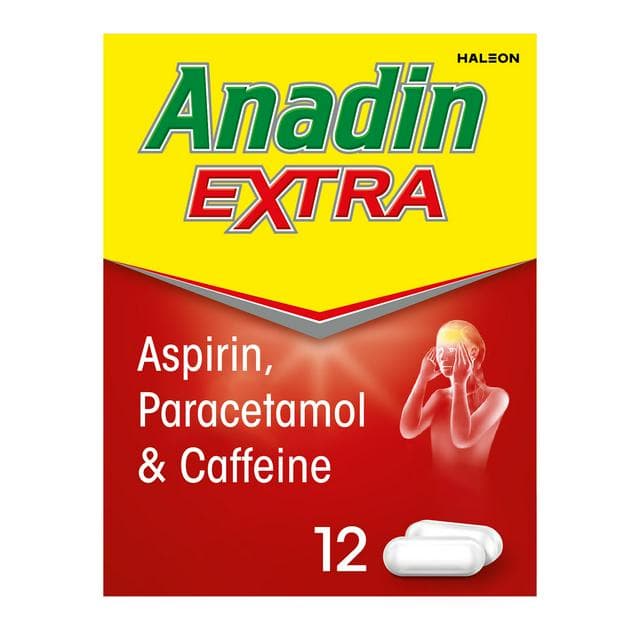 Anadin Extra Aspirin Paracetamol & Caffeine Caplets x12 - gallery image 1