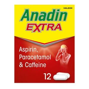 Anadin Extra Aspirin Paracetamol & Caffeine Caplets x12