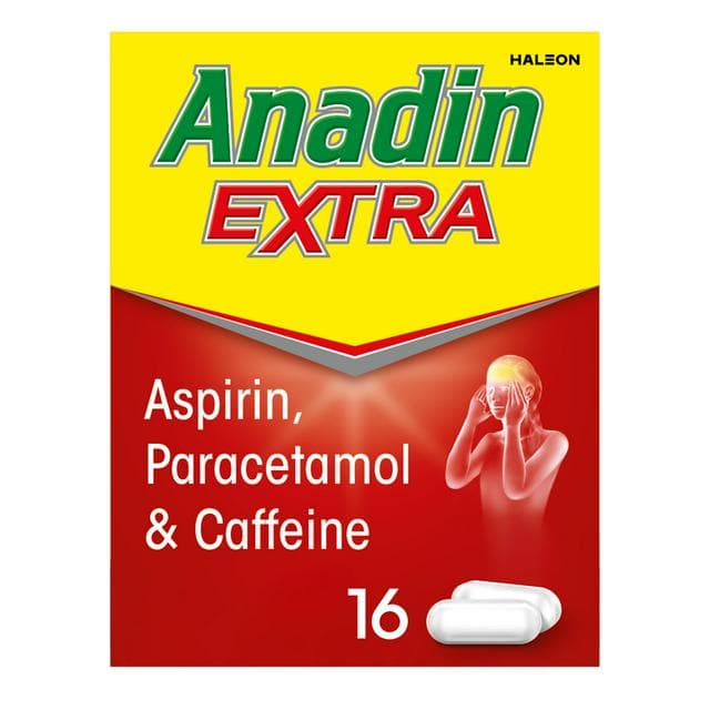 Anadin Extra Aspirin Paracetamol & Caffeine Caplets x16 - gallery image 1