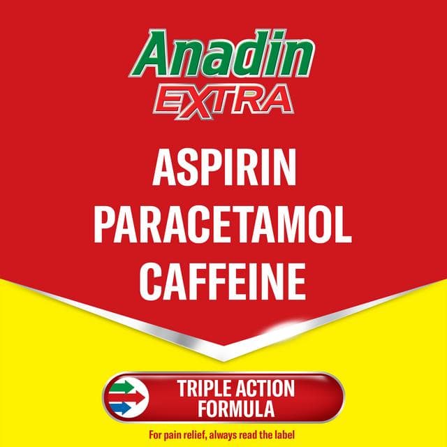 Anadin Extra Aspirin Paracetamol & Caffeine Caplets x16 - gallery image 2