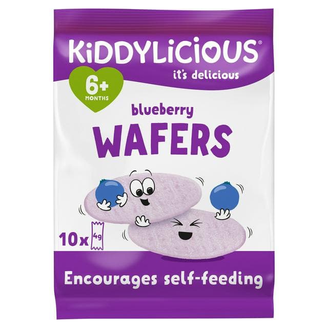 Kiddylicious Blueberry Maxi Wafers Baby Snacks 10x4g - gallery image 1