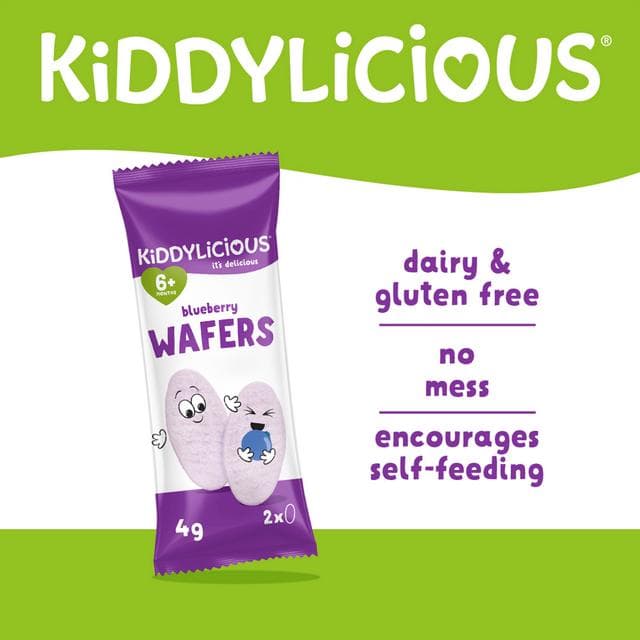 Kiddylicious Blueberry Maxi Wafers Baby Snacks 10x4g - gallery image 2
