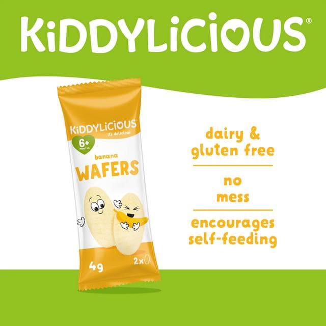 Kiddylicious Banana Maxi Wafers Baby Snacks 10x4g - gallery image 2