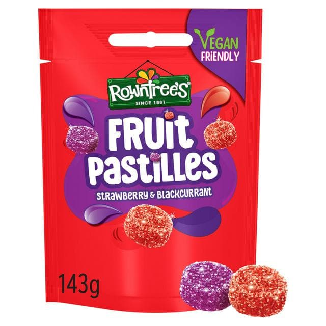 Rowntree's Fruit Pastilles Strawberry & Blackcurrant Sweets Sharing Bag 143g - gallery image 1