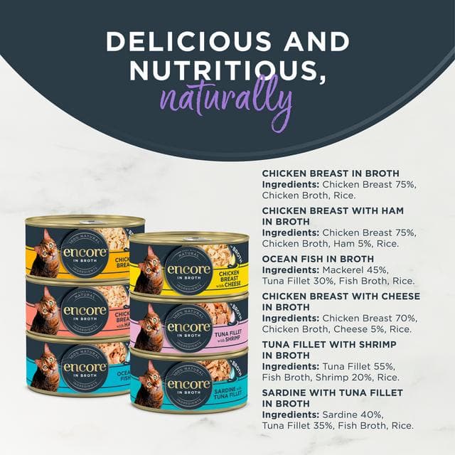 Encore Finest Selection In Broth Natural Cat Food Tins 12 x 70g - gallery image 2