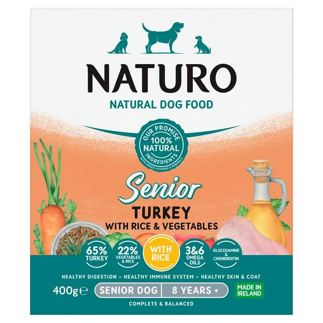 Naturo Natural Pet Food Turkey with Rice & Vegetables Senior Dog Food 8 Years+ 400g - gallery image 1