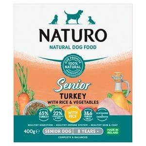 Naturo Natural Pet Food Turkey with Rice & Vegetables Senior Dog Food 8 Years+ 400g