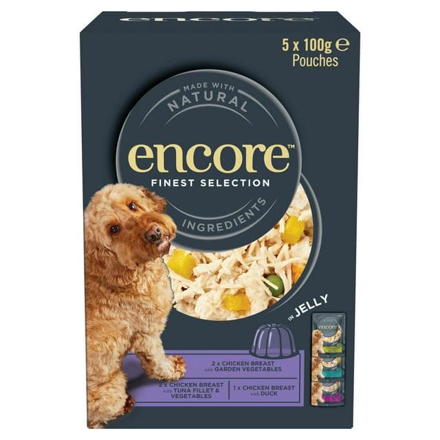 Encore Natural Finest Selection In Jelly Dog Food Pouches 5x100g - gallery image 1