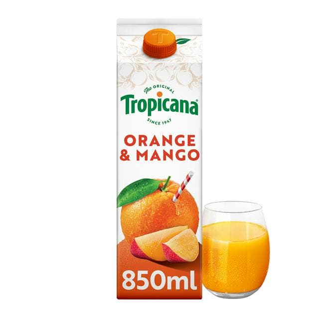 Tropicana Orange & Mango Fruit Juice 850ml - gallery image 1
