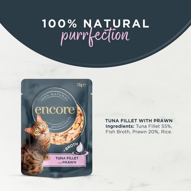 Encore Tuna with Prawn In Broth Natural Cat Food Pouch 70g - gallery image 3