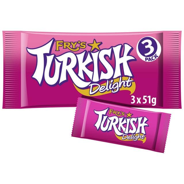 Fry's 3 x 51g Turkish Delight Multipack Chocolate Bar - gallery image 1