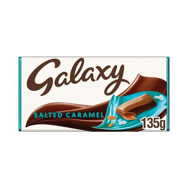 Galaxy Salted Caramel & Milk Chocolate Block Bar Vegetarian 135g - gallery image 1