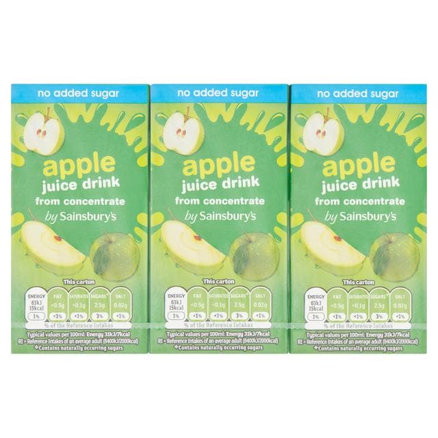 Sainsbury's Kids Apple 3x200ml - gallery image 1