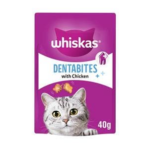 Whiskas Dentabites Adult Cat Dental Treat Biscuits with Chicken 50g