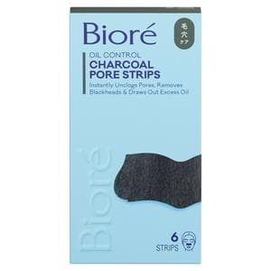 Biore Charcoal Deep Cleansing Pore Nose Strips x6