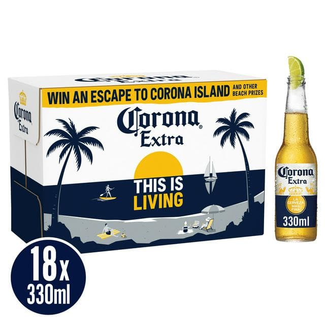 Corona 18 x 330ml Extra Premium Lager Beer Bottles - gallery image 1