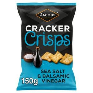 Jacob's Cracker Crisps Salt & Balsamic Sharing Bag Snacks 150g
