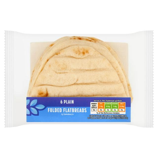 Sainsbury's Plain Folded Flatbreads x6 - gallery image 1