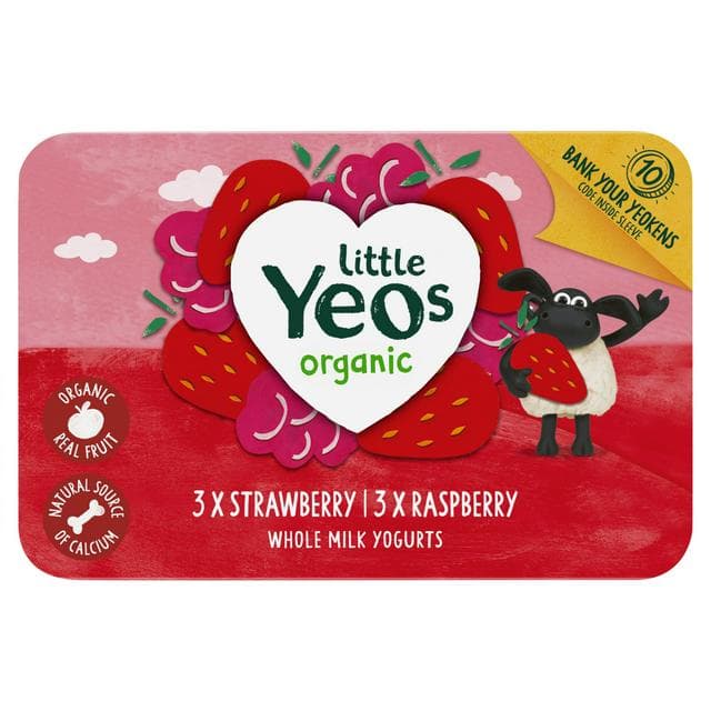 Yeo Valley Organic Little Yeos Strawberry & Raspberry Fromage Frais 6x45g - gallery image 1