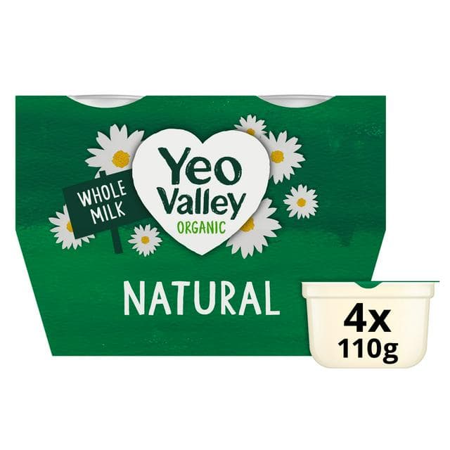Yeo Valley Organic Natural Yogurt 4x110g - gallery image 1
