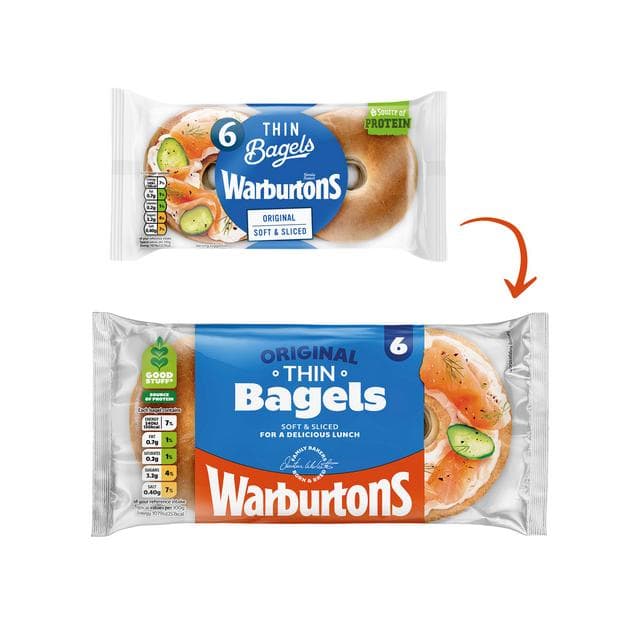 Warburtons Original Thin Bagels x6 - gallery image 3
