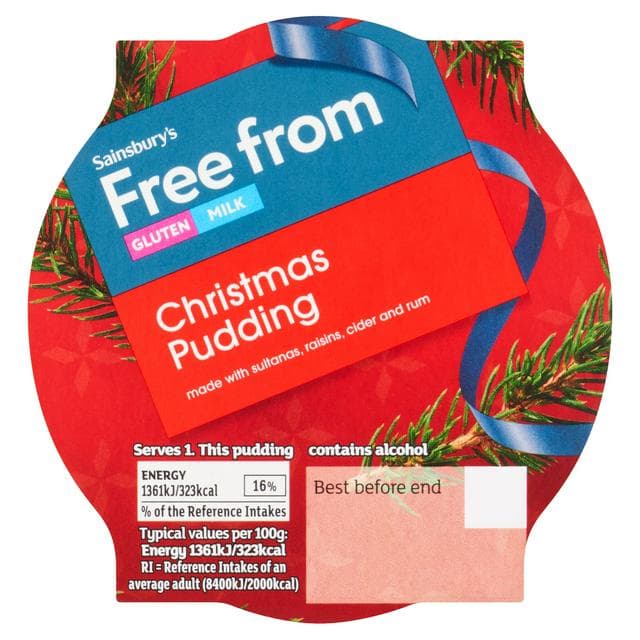 Sainsbury's Free From 100g Christmas Pudding - gallery image 1