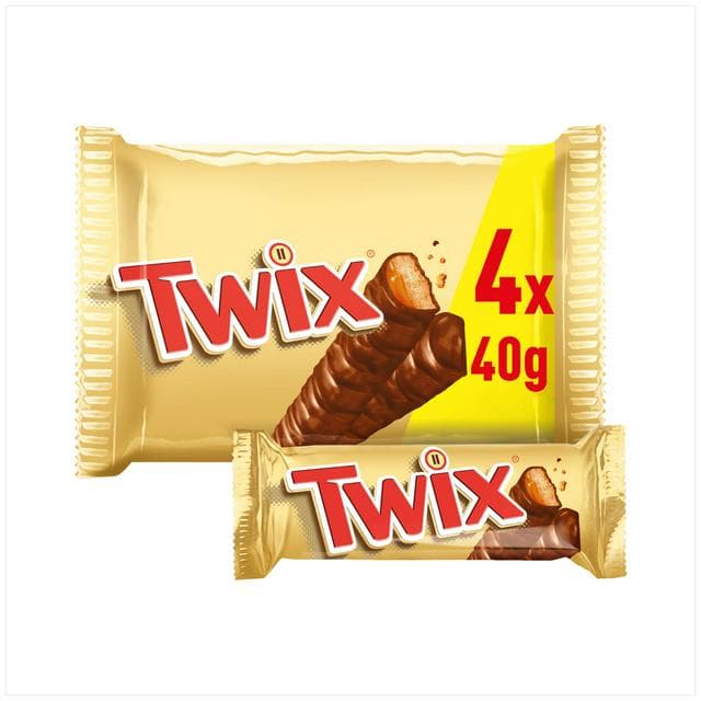 Twix Caramel & Milk Chocolate Fingers Twin Biscuit Snack Bars Multipack 4x40g - gallery image 1