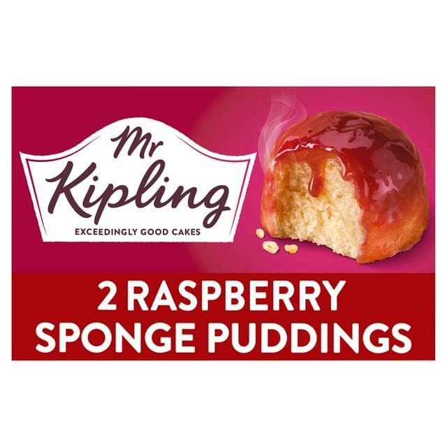 Mr Kipling 2 x 95g Raspberry Sponge Pudding Cake Dessert Pots - gallery image 1