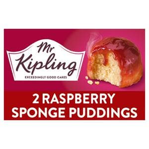 Mr Kipling 2 x 95g Raspberry Sponge Pudding Cake Dessert Pots