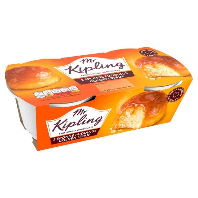 Mr Kipling 2 x 95g Golden Syrup Sponge Pudding Cake Dessert Pots - gallery image 2