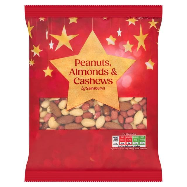 Sainsbury's 600g Christmas Peanuts, Almonds & Cashew Nuts - gallery image 1