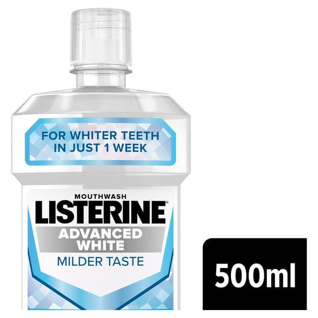 Listerine Advanced White Milder Taste Mouthwash 500ml - gallery image 1