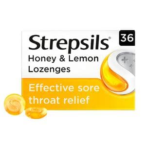 Strepsils 36 Honey & Lemon Sore Throat Lozenges