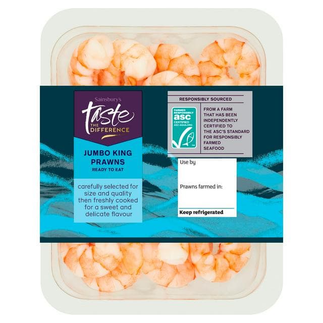 Sainsbury's Large King Prawns ASC, Taste the Difference 150g - gallery image 1
