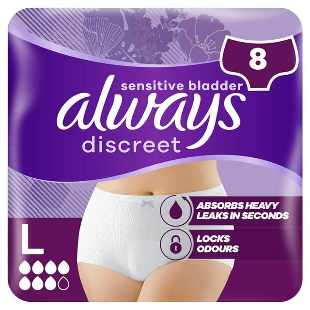 Always Discreet Underwear Incontinence Pants Plus Large x8 - gallery image 1
