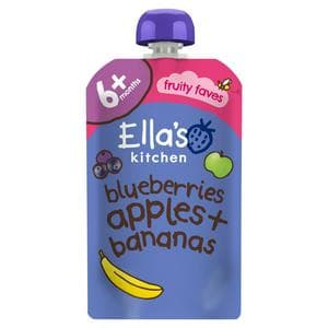 Ella's Kitchen Organic Blueberries, Apples, Bananas & Vanilla Baby Food Pouch 4+ Months 120g