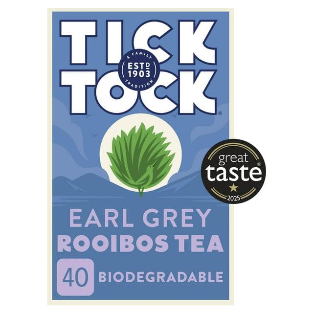 Tick Tock Earl Grey Rooibos Tea Biodegradable Bags x40 90g - gallery image 1