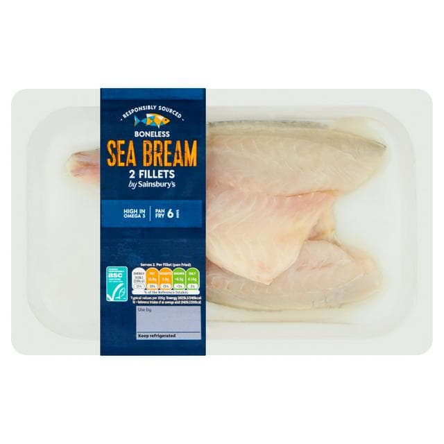 Sainsbury's ASC Sea Bream Fillets x2 180g - gallery image 1