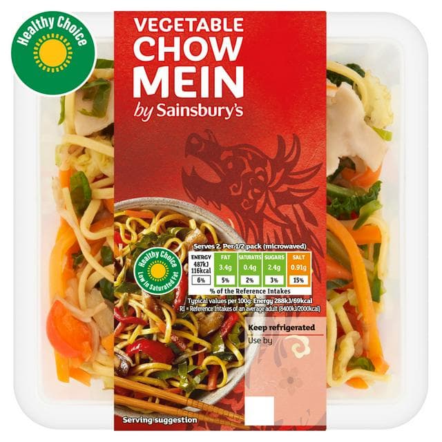 Sainsbury's Chinese Vegetable Chow Mein Ready Meal Side For 2 350g - gallery image 1