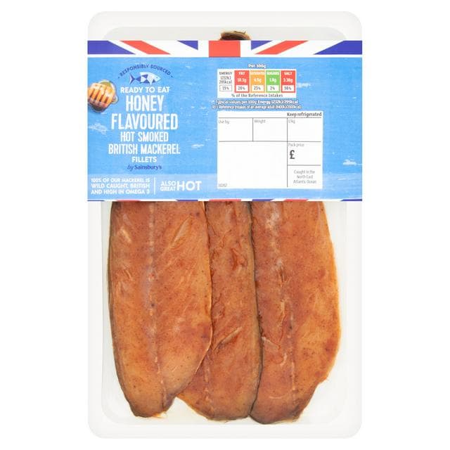 Sainsbury's (Approx. 215g) Ready to Eat Honey Hot Smoked Mackerel - gallery image 1