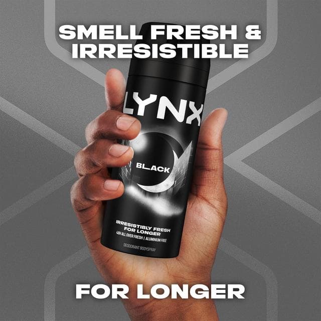 Lynx Black 48h Deodorant Body Spray for Men 150ml - gallery image 2